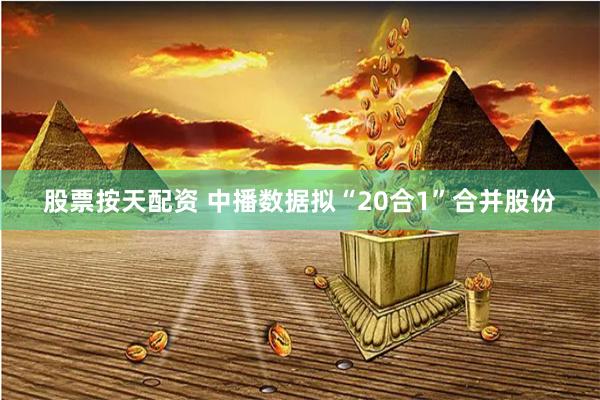 股票按天配资 中播数据拟“20合1”合并股份