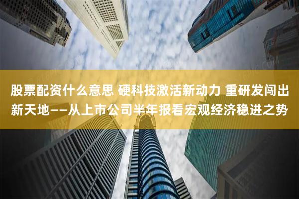 股票配资什么意思 硬科技激活新动力 重研发闯出新天地——从上市公司半年报看宏观经济稳进之势