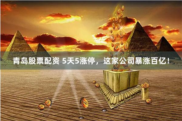 青岛股票配资 5天5涨停，这家公司暴涨百亿！