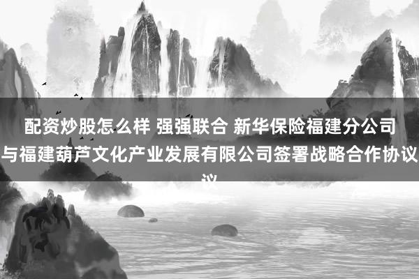 配资炒股怎么样 强强联合 新华保险福建分公司与福建葫芦文化产业发展有限公司签署战略合作协议